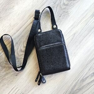 Sondra Roberts Squared Black Crossbody Phone Bag Mini Purse